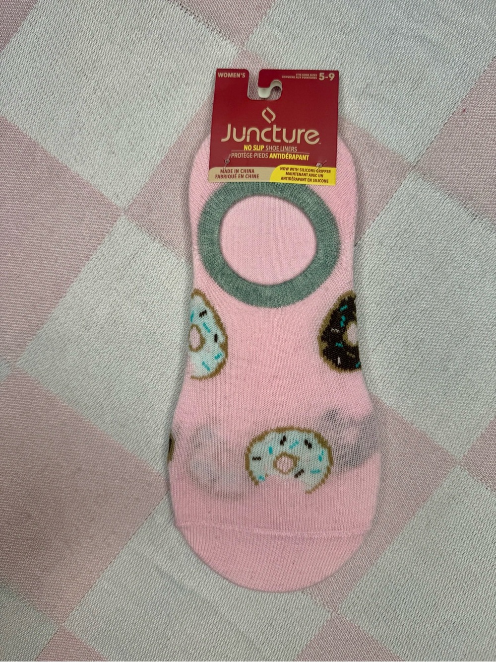 Juncture Pink Donut No-Show Liner Socks Double Pack - Women's